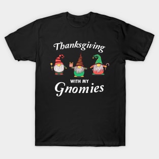 Thanksgiving With My Gnomies Funny Autumn Gnomes T-Shirt